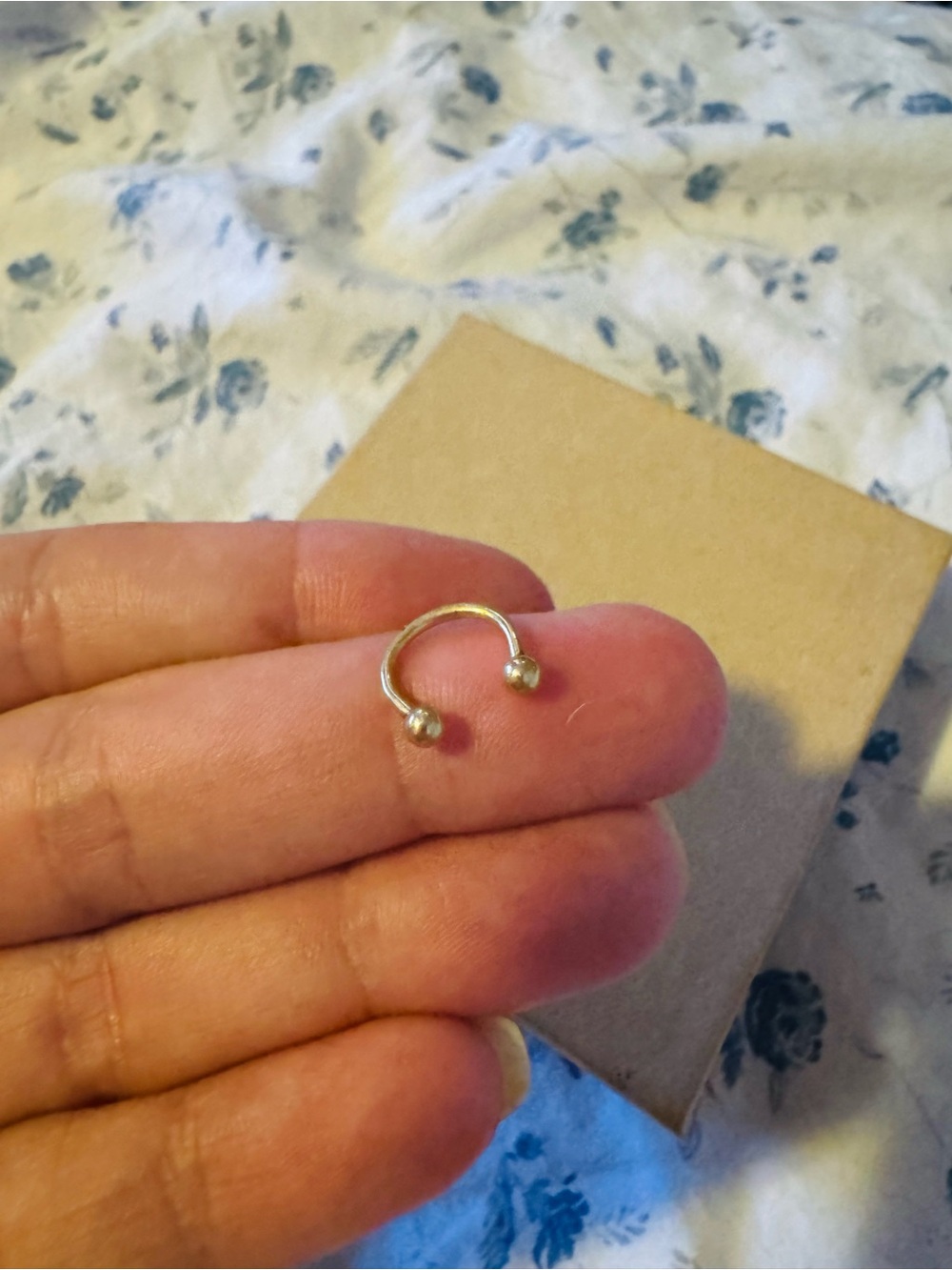 Delicate Yellow Gold Open Hoop Nose/Septum Ring - Minimal Ball Ends